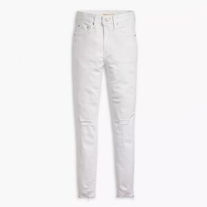 Levi's 721 High Rise Skinny White Raw Edge Ankle Jeans- size 24